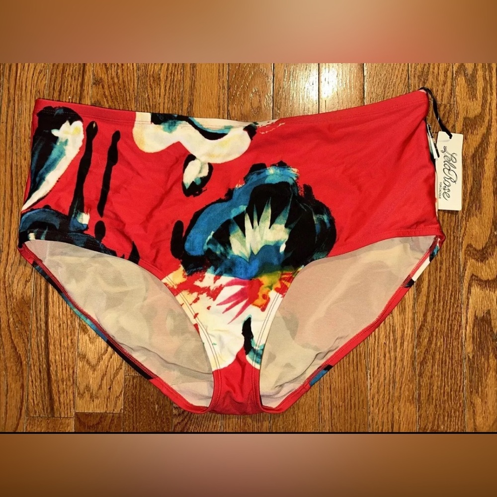 Lela Rose For Cacique Floral High Swim Brief NWT Size 22